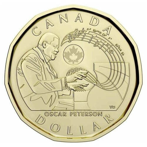 Монета 1 доллар Оскар Питерсон. Канада, 2022 г. в. Состояние UNC (без обращения)