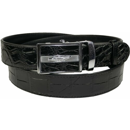 фото Ремень натуральная кожа, длина 121 см., черный нет бренда