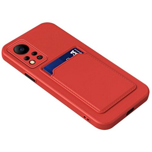 Накладка силиконовая Soft Touch для Poco X4 Pro 5G с кардхолдером красная накладка силиконовая soft touch для poco x4 pro 5g с кардхолдером чёрная