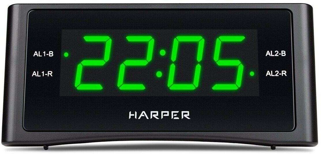 Радиочасы Harper HCLK-1006 черный/зеленый