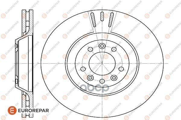 Диск Тормозной Передний Psa С5 1.6 155/2.0 Hdi/2.2 Hdi/2,7 Hdi/3.0 V6 08-, EUROREPAR арт. 1618864680