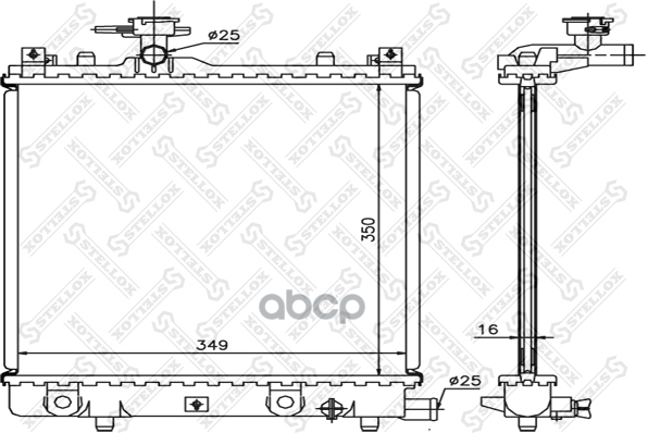10-26260-Sx_радиатор Системы Охлаждения! Мкпп Suzuki Wagon R+ 1.0I 16V 97-00/1.2I 16V 98-00 Stellox арт. 10-26260-SX