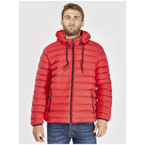  куртка Claudio Campione зимняя, силуэт прямой, стеганая, капюшон, карманы, размер XL, красный