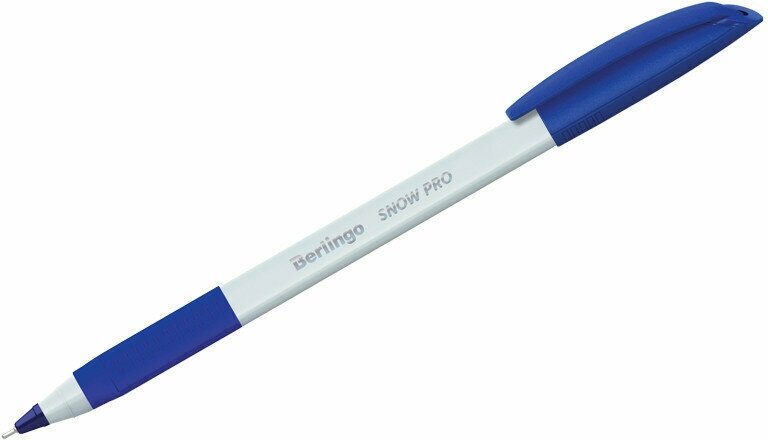Ручка шариковая Berlingo "Triangle Snow Pro" синяя, 0,7мм, трехгран, грип, 223699