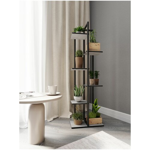 Подставка, полка для цветов Этажи-6, Вулканический серый