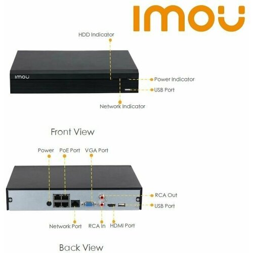 Видеорегистратор для видеонаблюдения 4-х канальный c PoE IMOU LC-NVR1104HS-P-S3H 5240₽