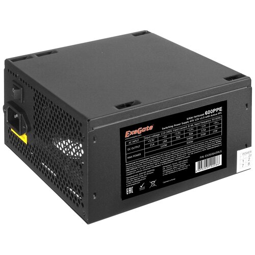 Блок питания ExeGate 600PPE 600W + кабель 220V с защитой от выдергивания черный adams s dowsett e kanani s и др politics is…