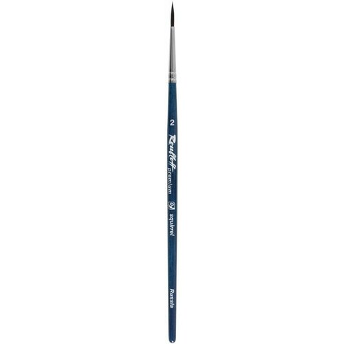 Кисть Roubloff premium белка круглая удлиненная ручка синяя короткая №2