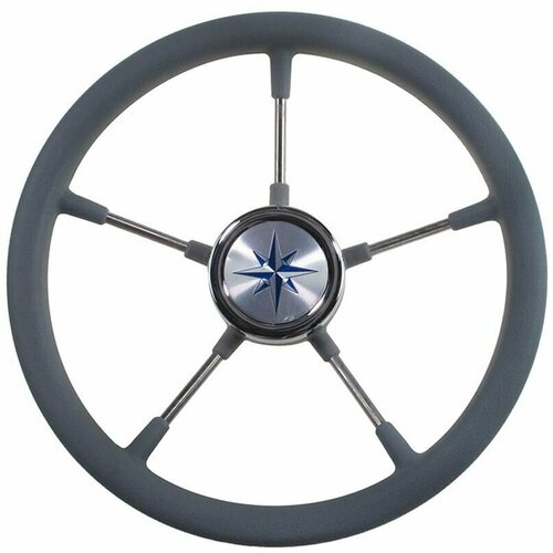 фото Колесо рулевое riva rsl 360 мм, обод серый, спицы серебрянные volanti luisi