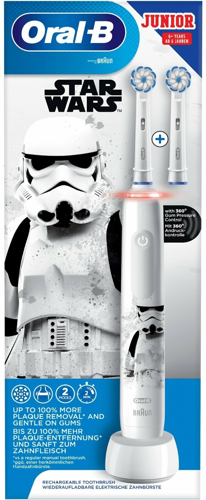 Зубная щётка электрическая ORAL-B D505.523.2K Junior Star Wars - фотография № 3