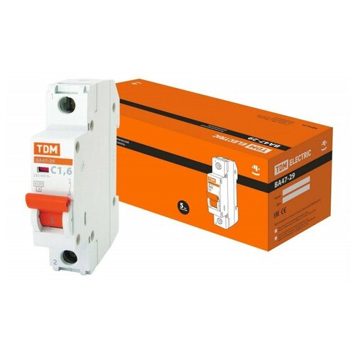 Автоматический выключатель TDM ELECTRIC ВА 47-29 (C) 4, 5kA 1.6 А