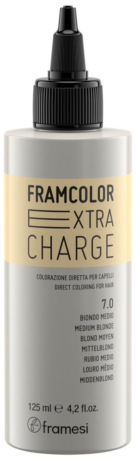 Пигмент прямого действия FRAMCOLOR EXTRA CHARGE 7.0 MEDIUM BLONDE (блондин), 125 мл