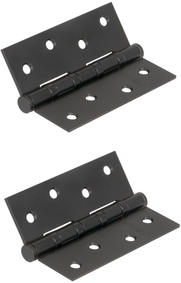Петля универсальная Fuaro (Фуаро) IN4400U-BL BL (4BB/BL 100x75x2,5), чёрный матовый, упаковка блистер (комплект 2 штуки)