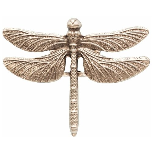 фото Брошь бижутерная стрекоза (замок-булавка, серебристый) 54624 otokodesign