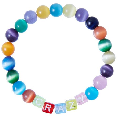 фото Браслет crazy с разноцветными бусинами кошачий глаз daily daisy
