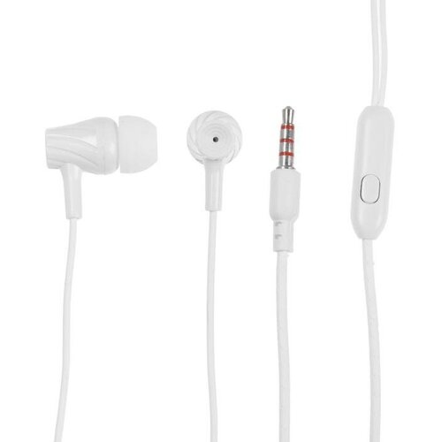 Наушники Krutoff HF-T83 вкладыши микрофон 106 дБ 16 Ом 35 мм 1 м белые 327₽