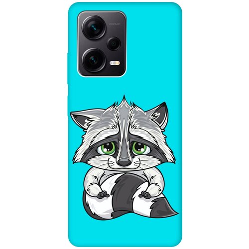 Матовый чехол Sad Raccoon для Xiaomi Redmi Note 12 Pro / Note 12 Pro+ / Note 12 Explorer Edition с 3D эффектом мятный матовый чехол rain для xiaomi redmi note 12 pro note 12 pro note 12 explorer edition с 3d эффектом мятный