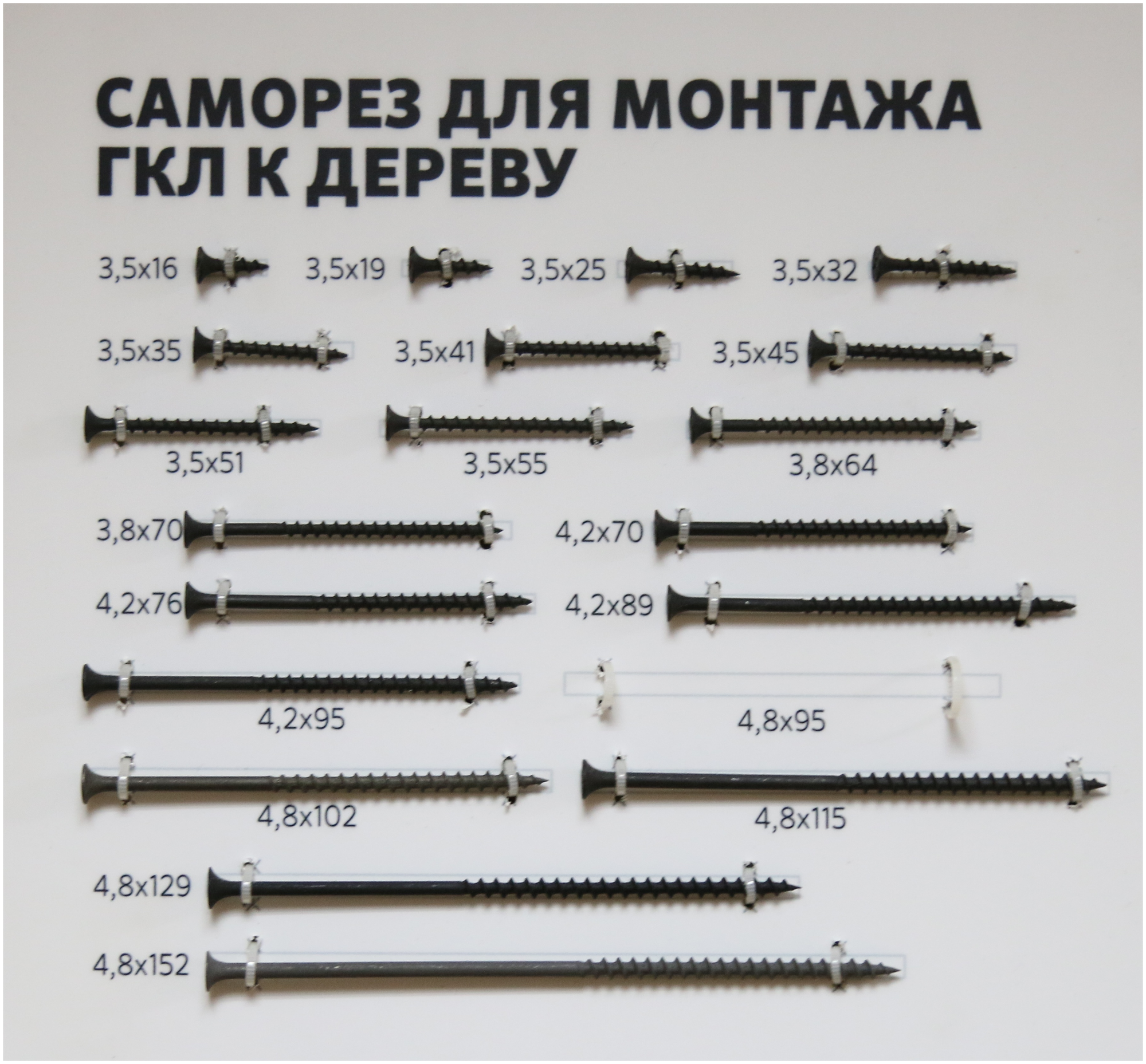 Саморез для монтажа ГКЛ 3,5х41 мм к дереву фосфат STARFIX 2 кг (SMB1-29308-2)