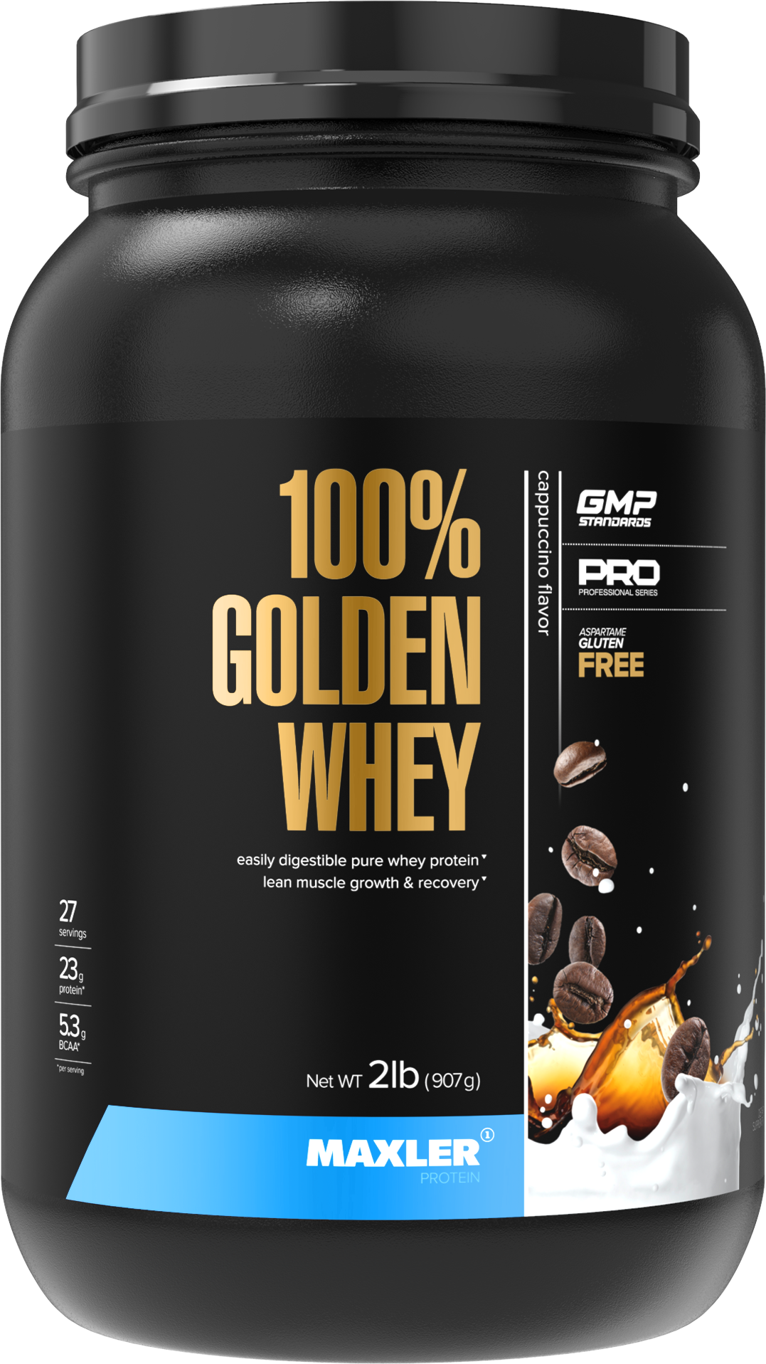 Протеин Maxler 100% Golden Whey, 908 гр, капучино