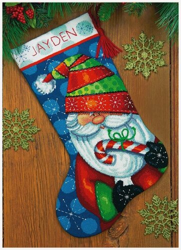 Изображение товара 71-09154 Набор для вышивания (гобелен) DIMENSIONS Sweet Santa. Stocking "Сладкий Санта. Чулок"
