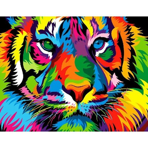 Картина по номерам Радужный тигр 40х50 см АртТойс