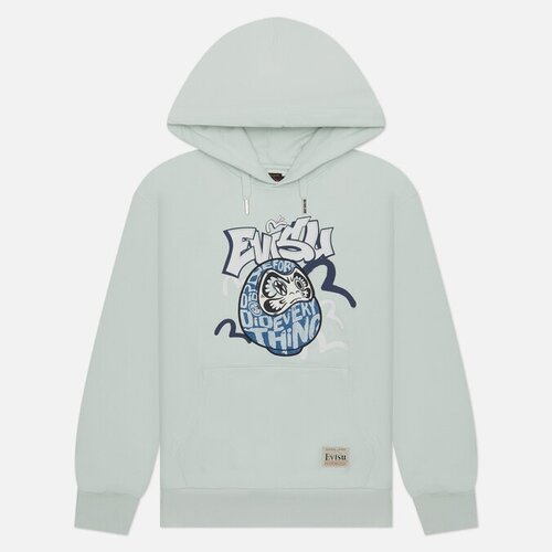 Толстовка Evisu, силуэт прямой, размер XL, зеленый