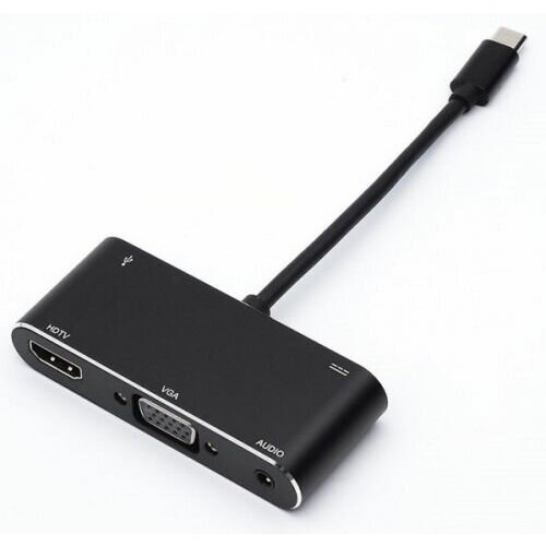 Переходник ATcom AT2810 0.1 m Type-C(m) => HDMI+VGA+USB