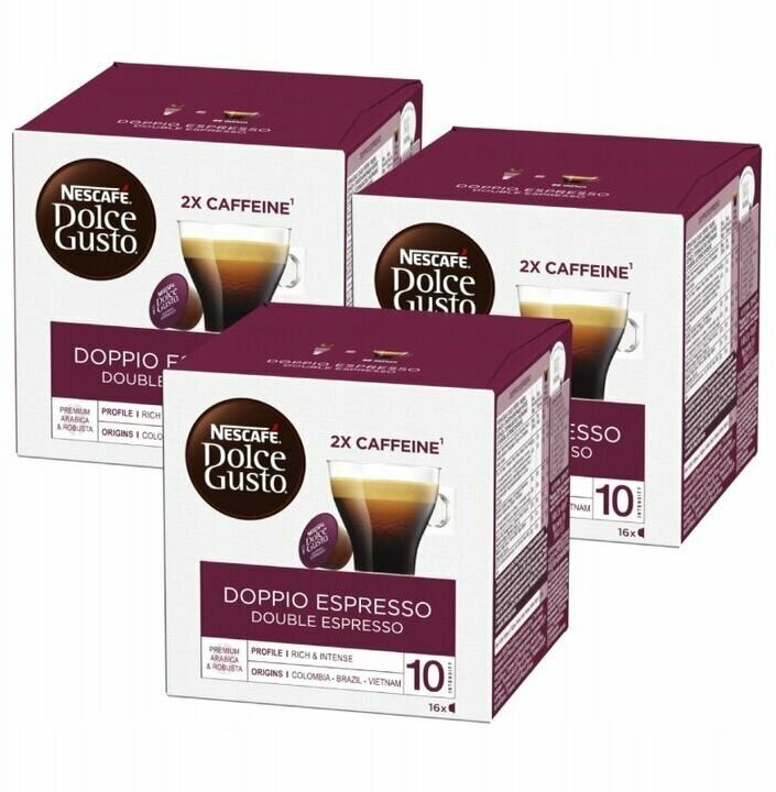 Кофе в капсулах Nescafe Dolce Gusto Doppio Espresso 3 упаковки по 16 Капсул / Нескафе Дольче Густо Эспрессо - фотография № 1