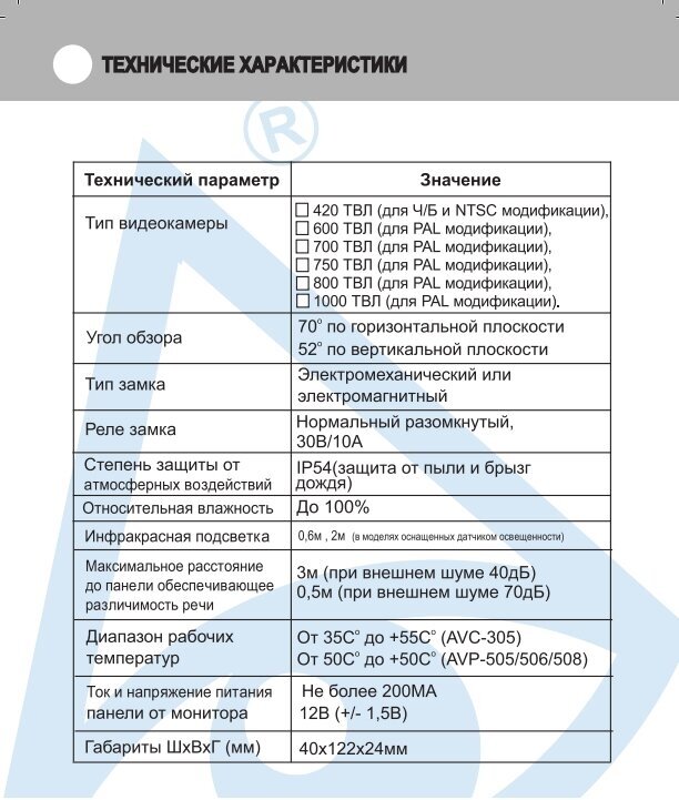 Видеопанель Falcon Eye AVC-305 медный - фото №5