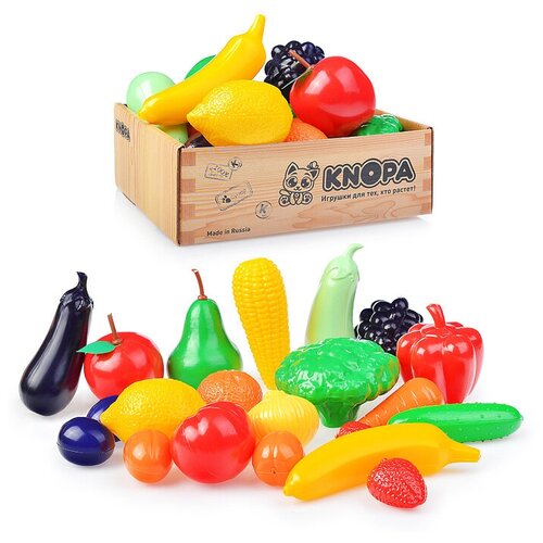 фото Игровой набор большой ящик "фрукты-овощи" knopa