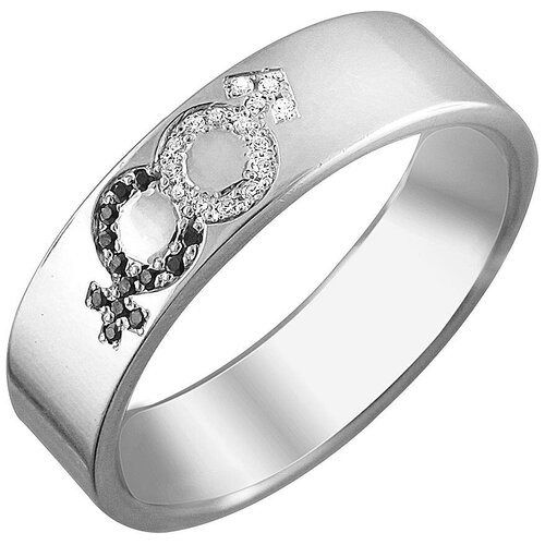 фото Эстет кольцо м+ж с 28 фианитами из серебра 01о250129, размер 22