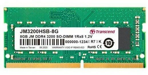 Оперативная память 8Gb DDR4 3200MHz Transcend SO-DIMM (JM3200HSB-8G)
