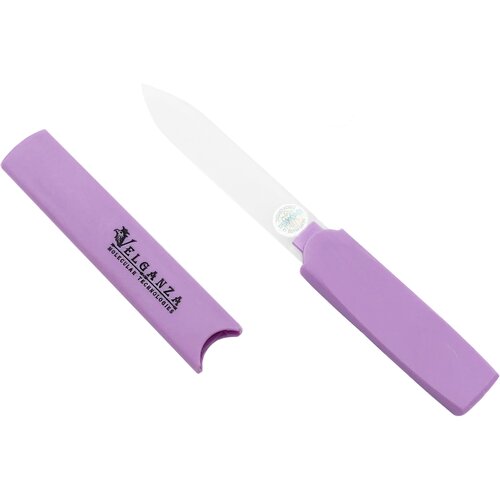 Velganza, Стеклянная пилка для ногтей 13 см, фиолетовая