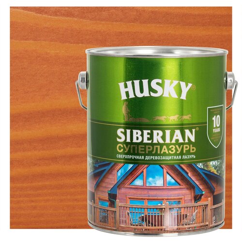 Лазурь для дерева Husky Siberian Суперлазурь цвет осенний клен 2.7 л