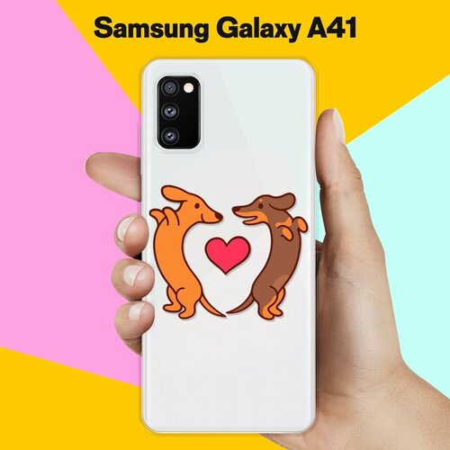 Силиконовый чехол Love Таксы на Samsung Galaxy A41 силиконовый чехол love корги на samsung galaxy a41