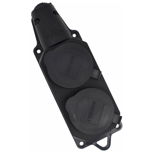 Двухместная розетка с заглушками ANDELI каучук AM-K05 2Р+РЕ 16А 220В IP44 ADL13-064 16086875