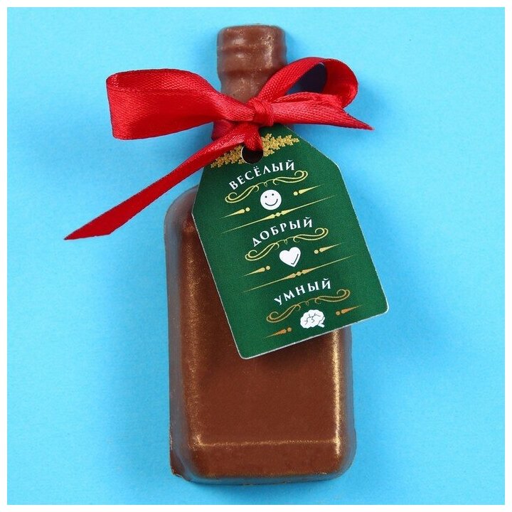Шоколадная бомбочка в форме бутылки "Веселый, добрый, умный", 50 г Фабрика счастья 9110056 . - фотография № 3