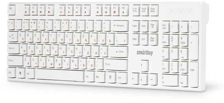 Клавиатура SmartBuy ONE 238, USB, мультимедийная, белая (SBK-238U-W)