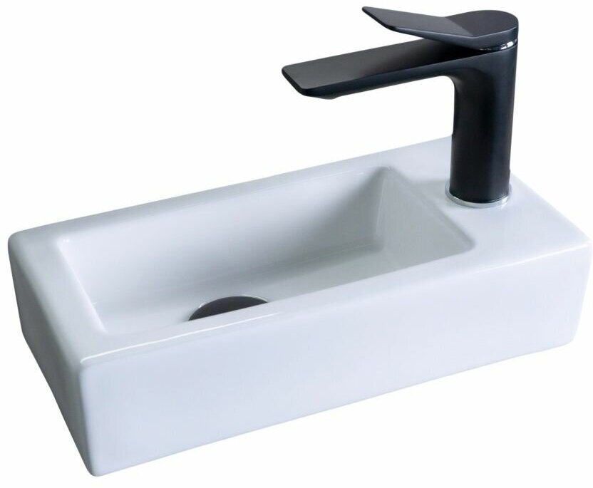 Подвесная белая раковина для ванной (Чаша слева) Gid N9272L