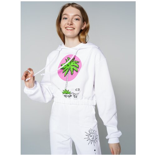 фото Толстовка с капюшоном твое 81597 размер m, белый, women