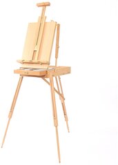Этюдник мольберт для рисования настольный, напольный деревянный 78*100*145(183)см складной, тренога с ящиком для кистей и красок
