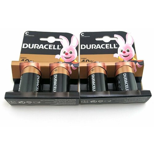 Батарейки (4шт) DURACELL LR14 C MN1400 1.5В батарейка алкалиновая duracell типоразмер mn27 12 в