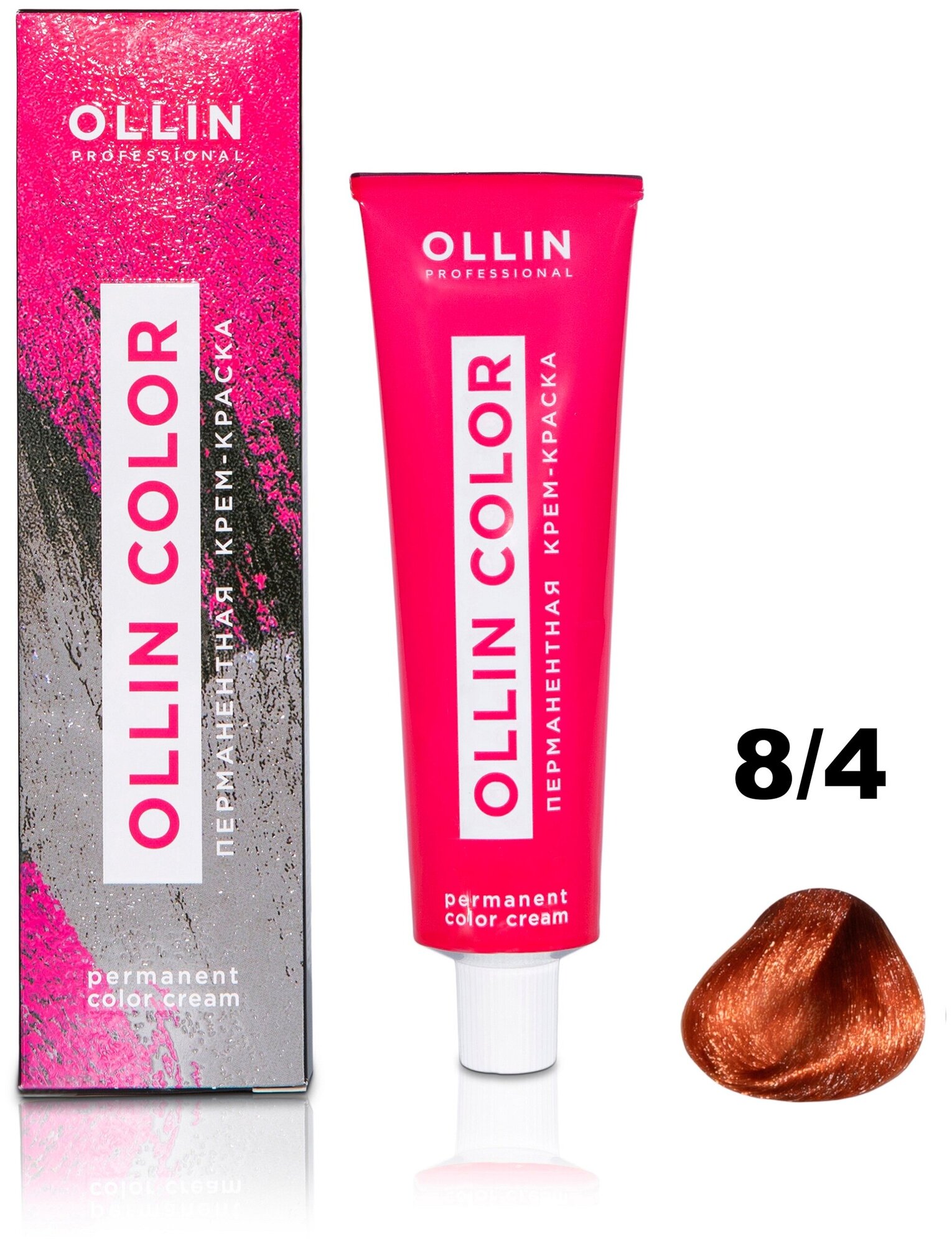 Крем-краска OLLIN COLOR для окрашивания волос OLLIN PROFESSIONAL 8/4 светло-русый медный 100 мл