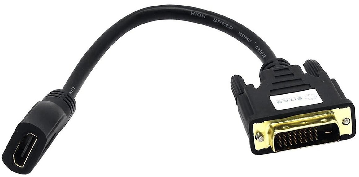 Переходник/адаптер 5bites HDMI (F) - DVI (M) (BC-HDF2DVI), 0.15 м, черный - фото №3