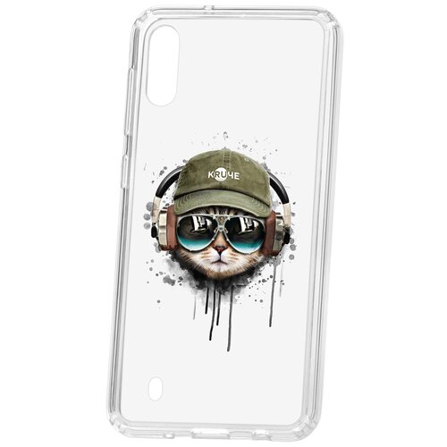 фото Чехол на самсунг м10 kruche print кот в наушниках кruче