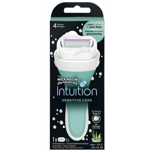 wilkinson sword intuition sensitive сменные лезвия 3 шт с 3 сменными лезвиями в комплекте Wilkinson Sword Intuition Sensitive Бритвенный станок, с 1 сменным лезвием в комплекте