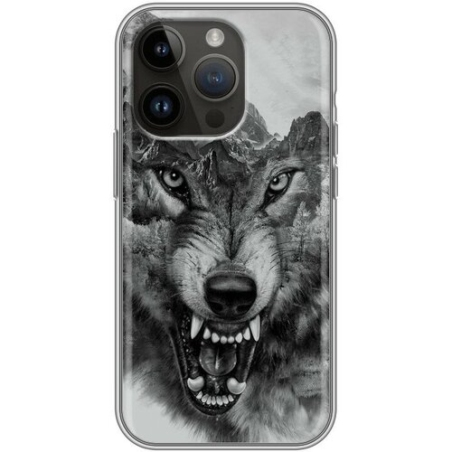 Дизайнерский силиконовый чехол для Айфон 14 Про / Iphone 14 Pro Волк