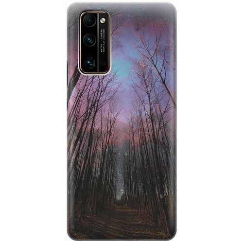 фото Ультратонкий силиконовый чехол-накладка для honor 30 pro+ с принтом "тропа и звездное небо" gosso