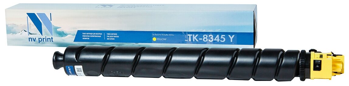 Тонер-картридж NV Print NV-TK-8345Y для для Kyocera TASKalfa 2552ci, Kyocera TASKalfa 2553ci, TK-8345Y (совместимый, жёлтый, 12000 стр.)