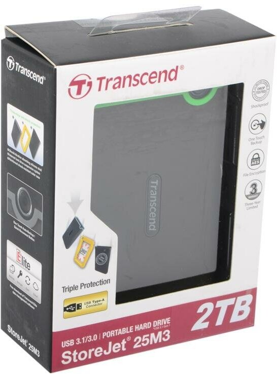 Внешний жесткий диск TRANSCEND StoreJet 25H3 , 1Тб, зеленый - фото №17